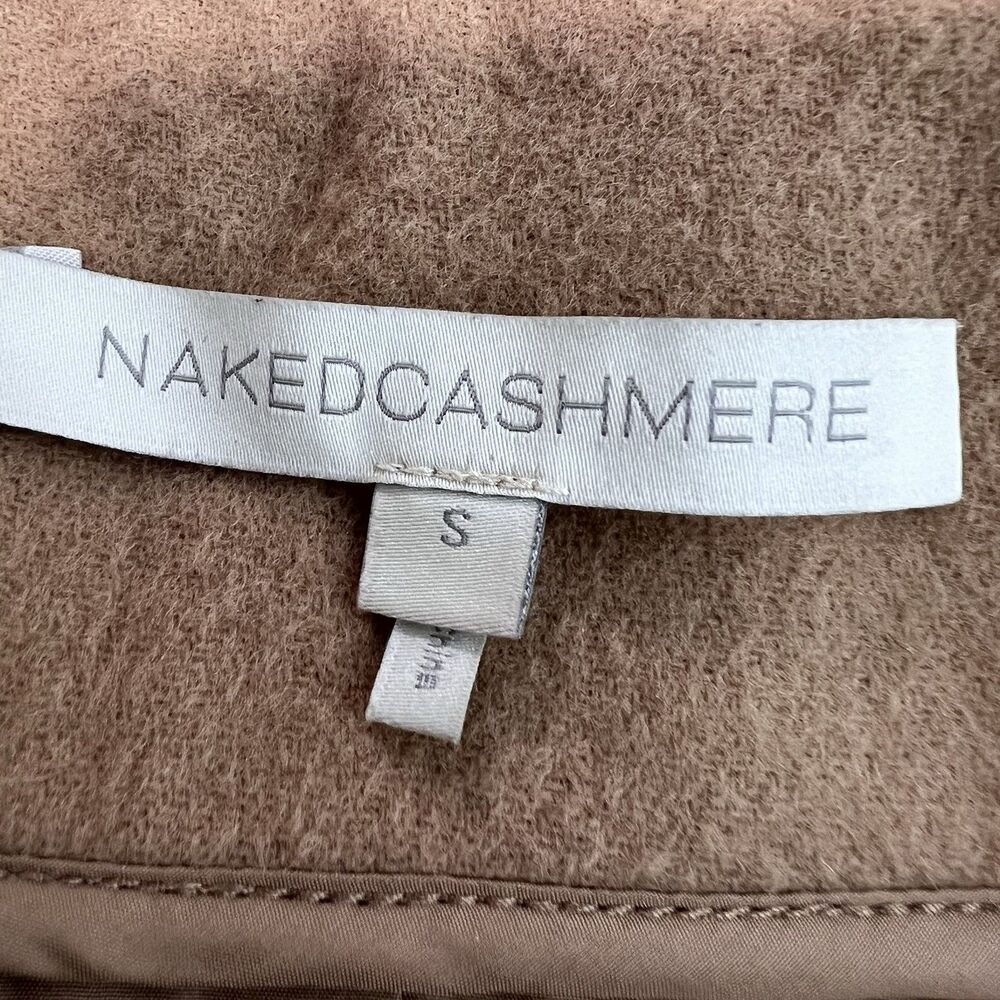 NAKED CASHMERE Wool Jacket Women Small Tan Cropped Full Zip Pocket Neutral $495 - Picture 4 of 16